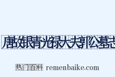 唐故银青光禄大夫郭公墓志是什么意思的图片